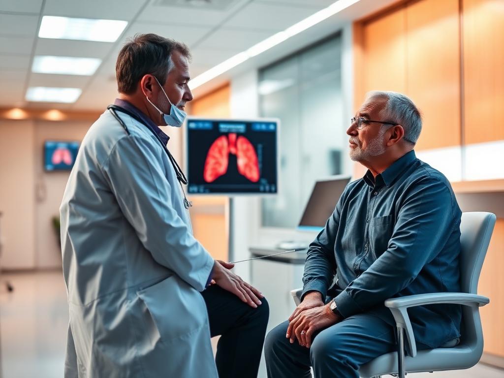 Doctor consulting with lung cancer patient