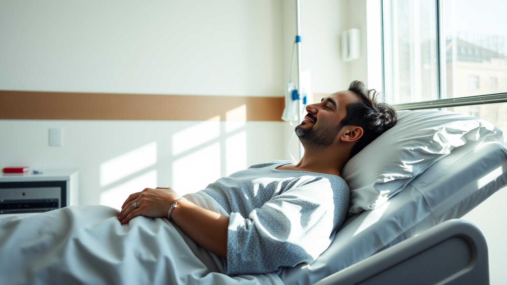Patient recovering after lung cancer treatment